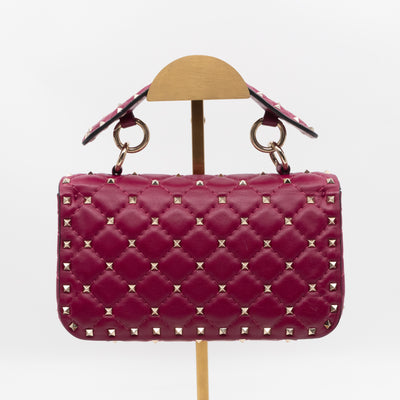 Rockstud Spike Small Bag Fuchsia Leather