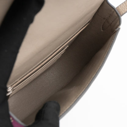 Trotteur Bag Small Grey & Pink Grained Calfskin Leather