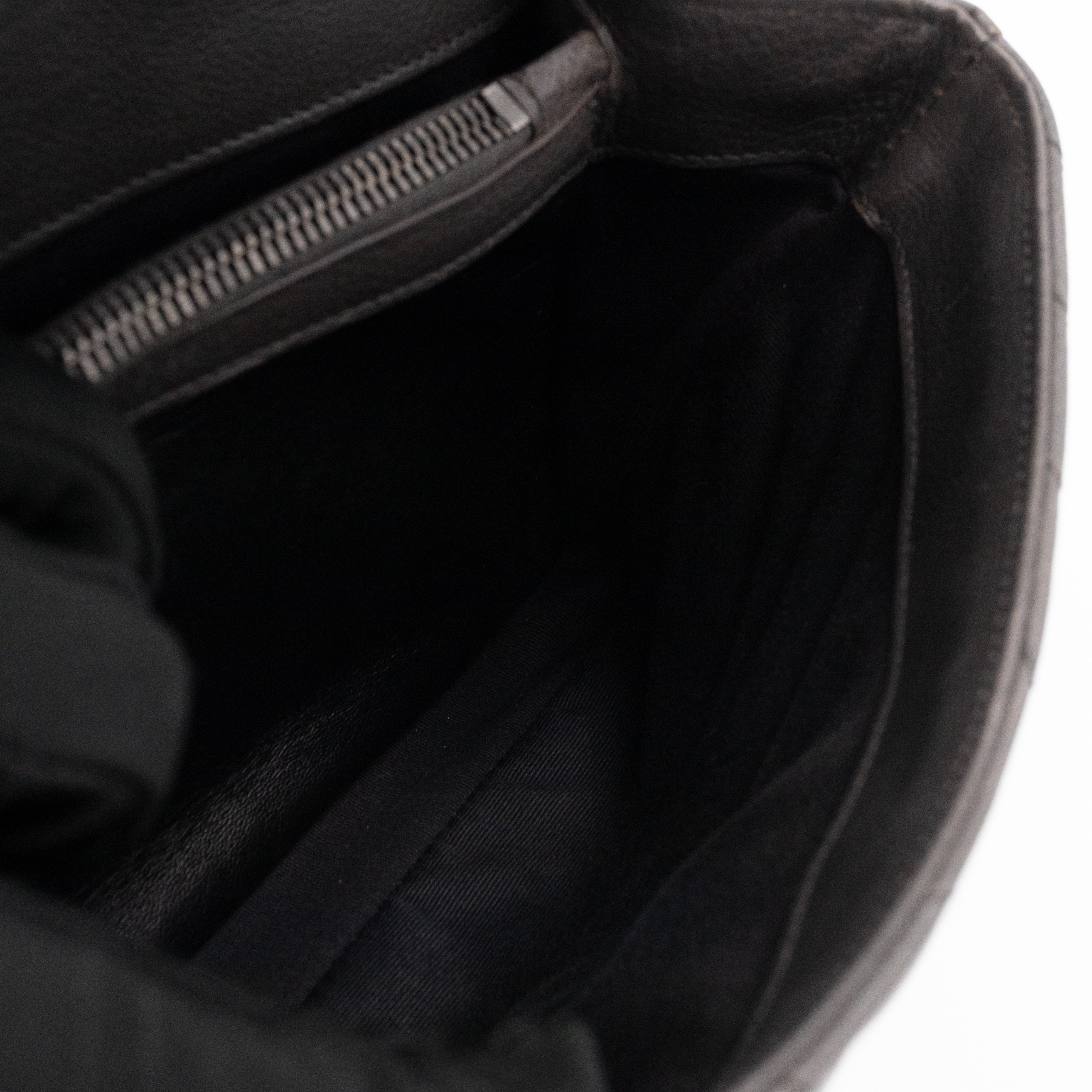 College Medium Chevron Quilted Gray Leather