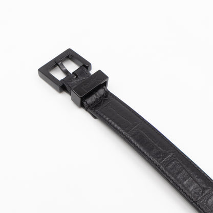 Slim Belt Black Croc Embossed 85/34