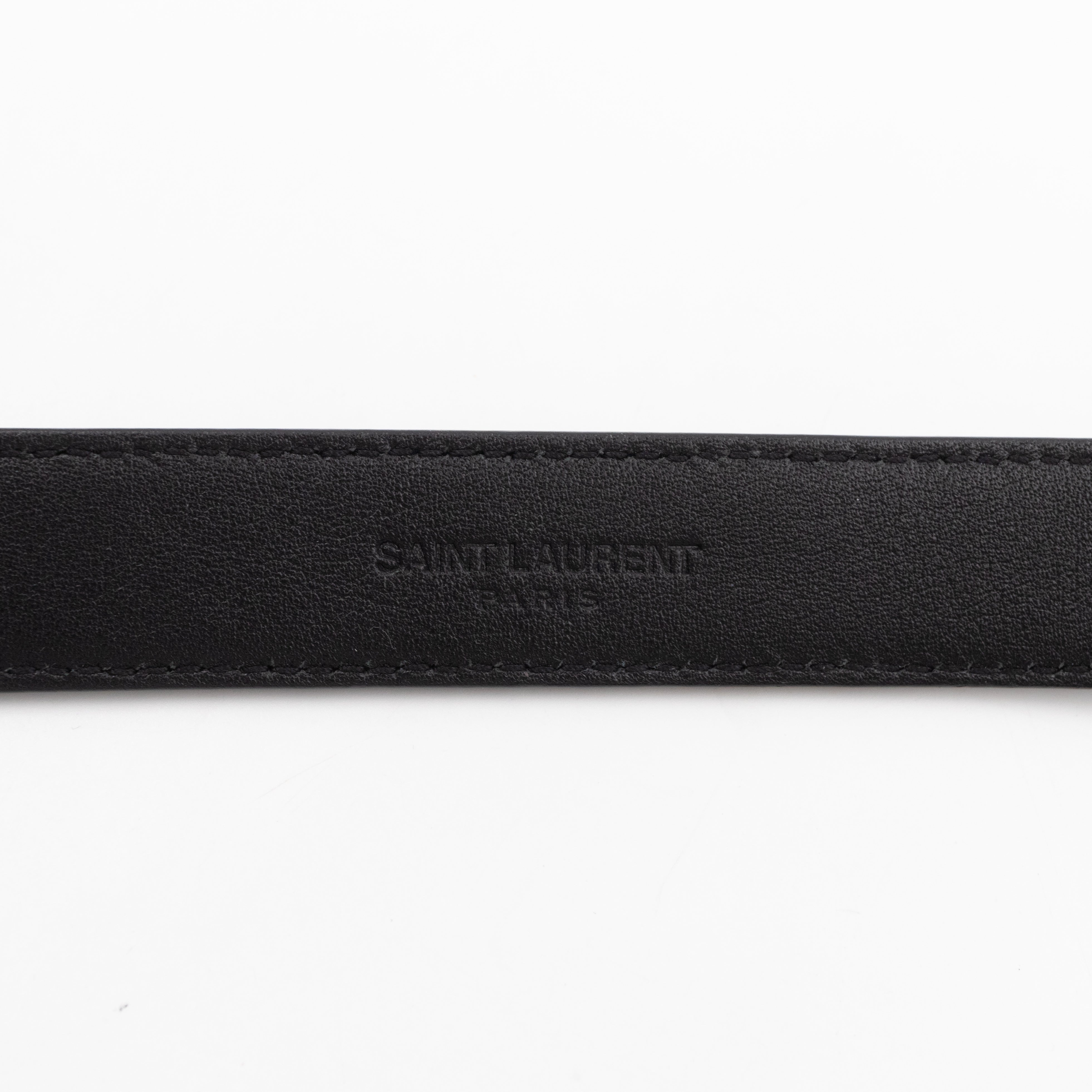 Slim Belt Black Croc Embossed 85/34