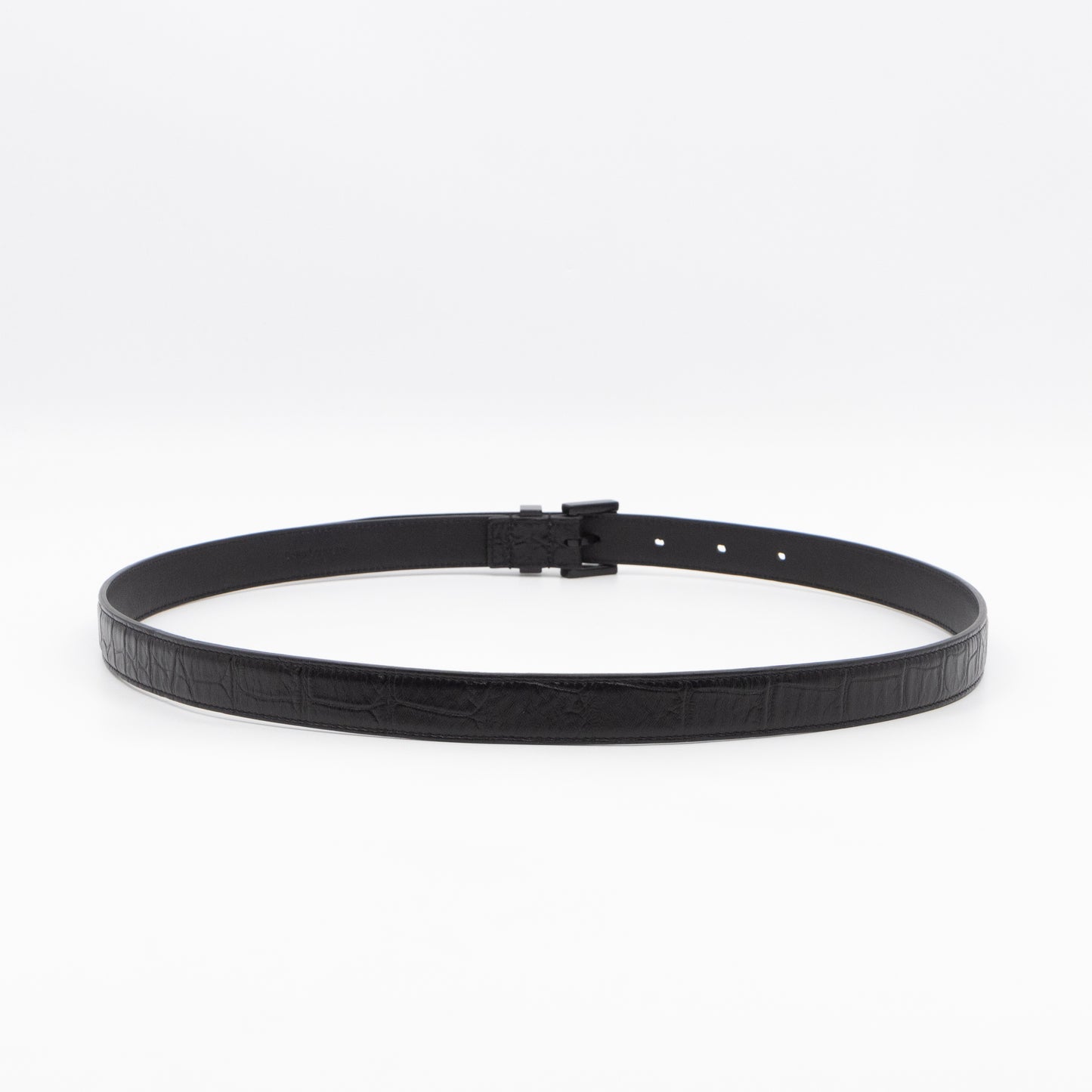 Slim Belt Black Croc Embossed 85/34