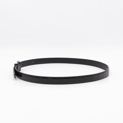 Slim Belt Black Croc Embossed 85/34