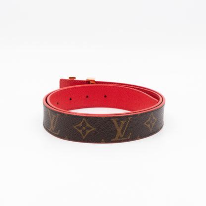 Initials Reversible Belt Monogram Red 85/34