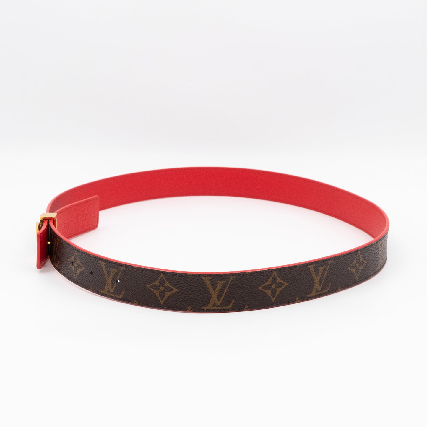 Initials Reversible Belt Monogram Red 85/34