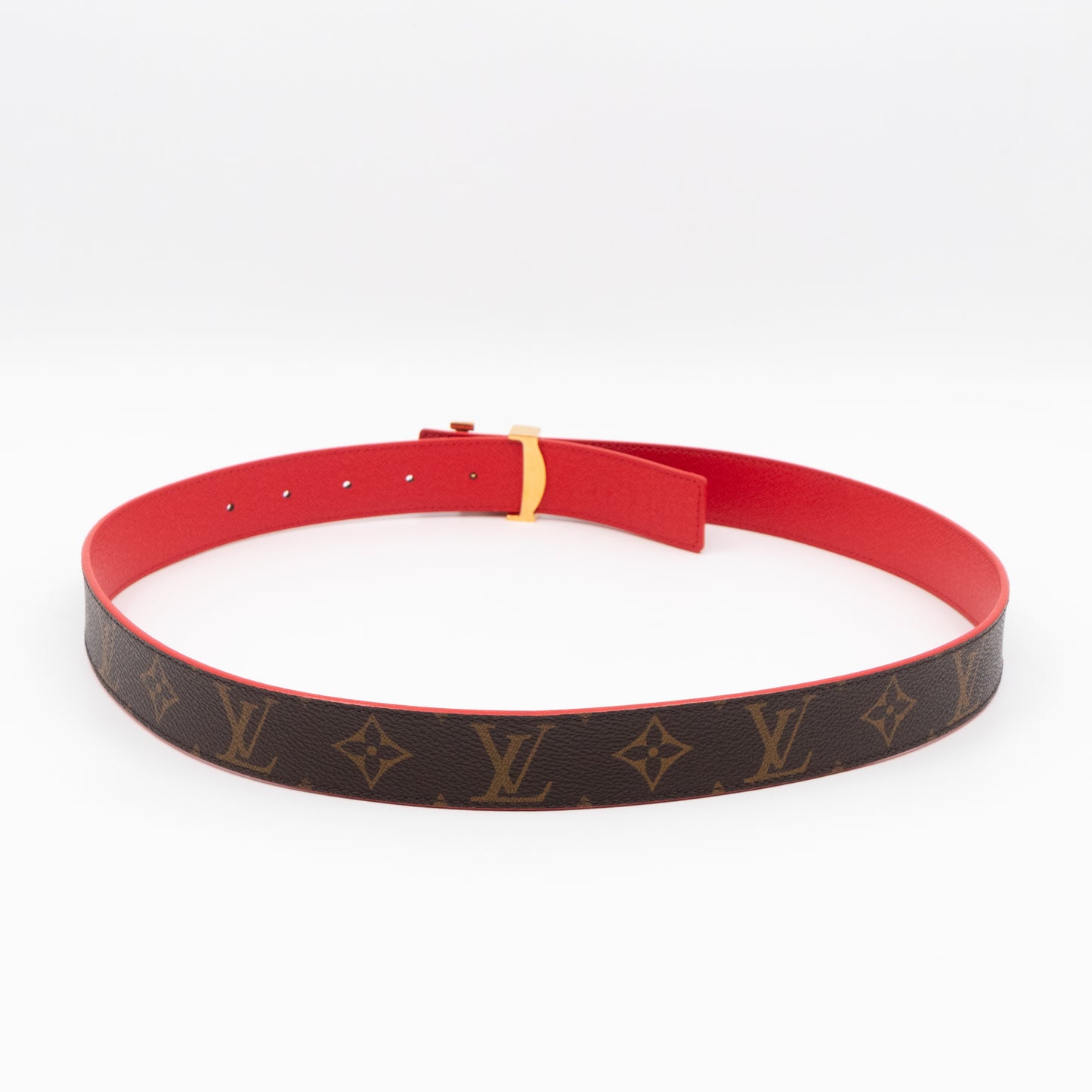 Initials Reversible Belt Monogram Red 85/34