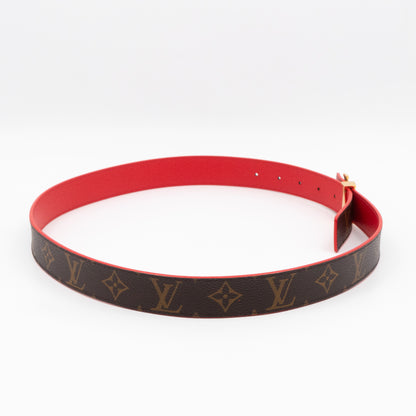 Initials Reversible Belt Monogram Red 85/34