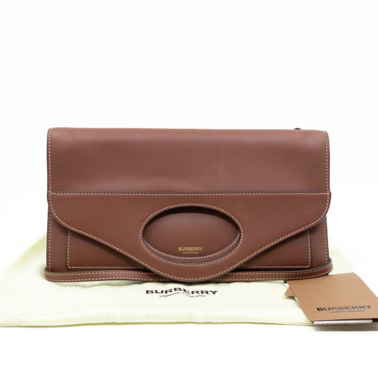 Pocket Clutch Bag Brown Leather