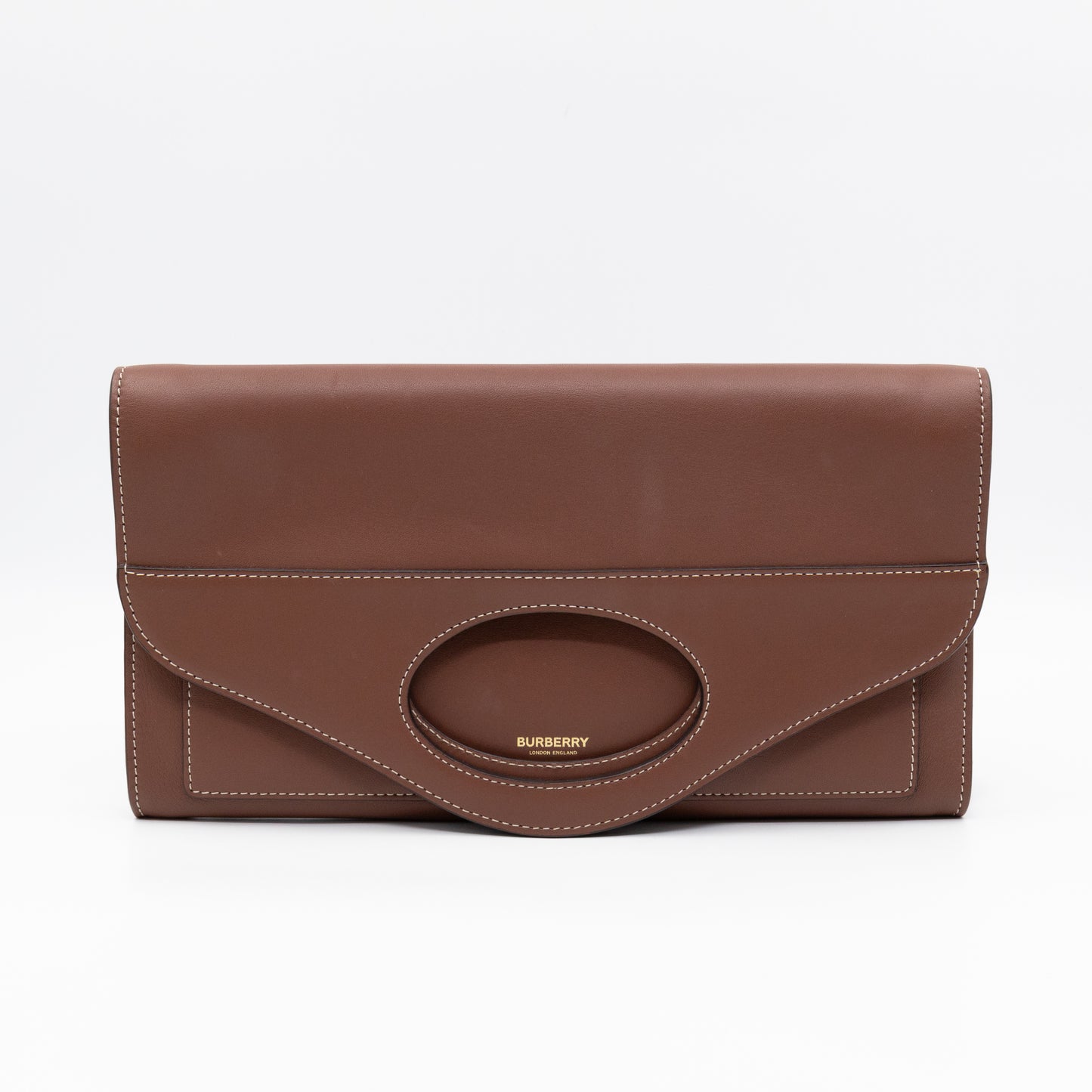 Pocket Clutch Bag Brown Leather