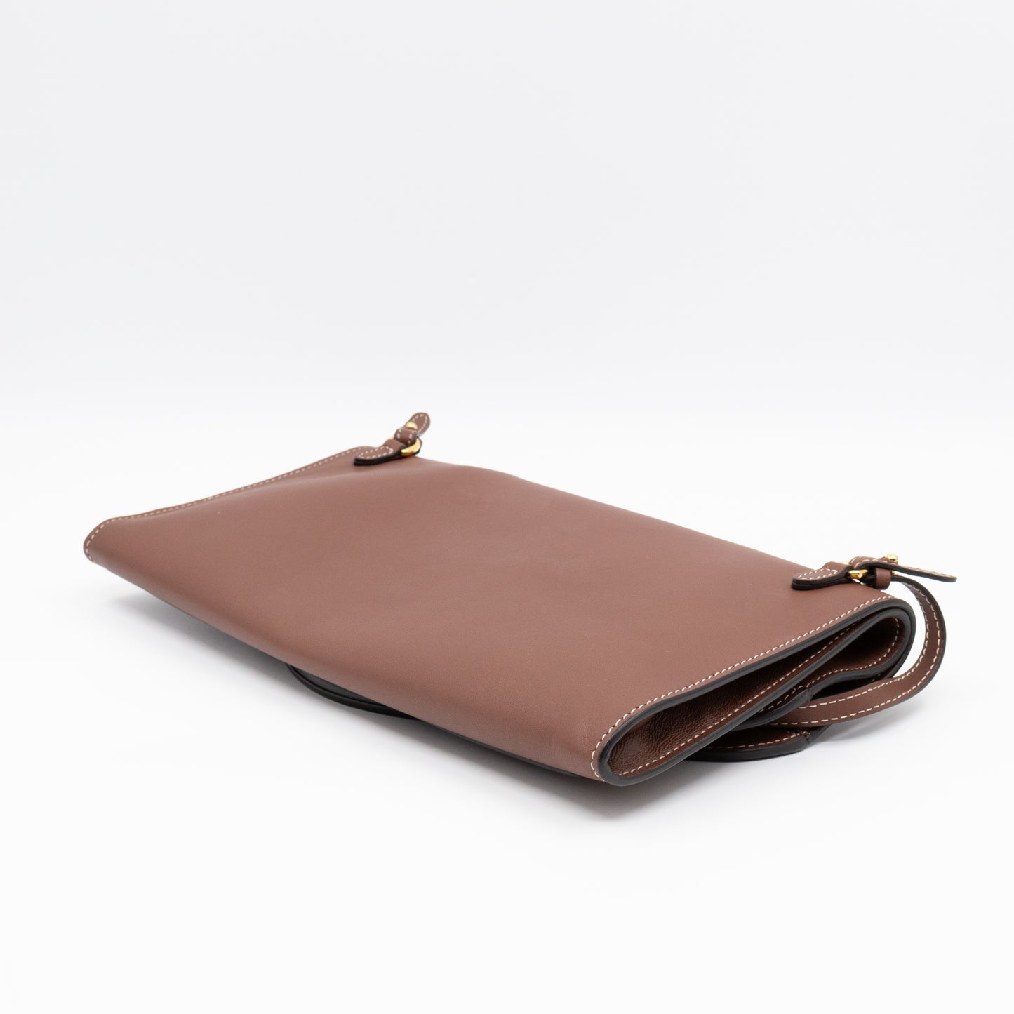 Pocket Clutch Bag Brown Leather