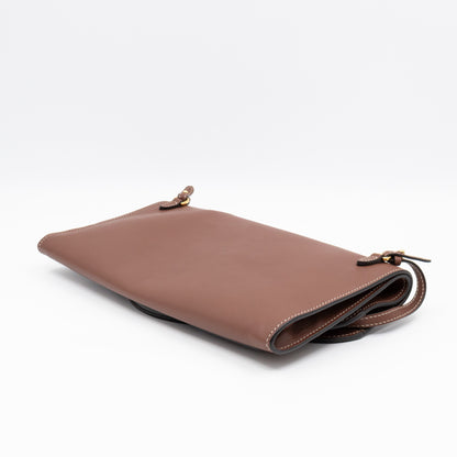 Pocket Clutch Bag Brown Leather