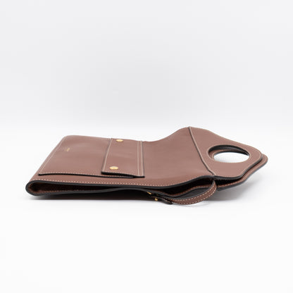 Pocket Clutch Bag Brown Leather