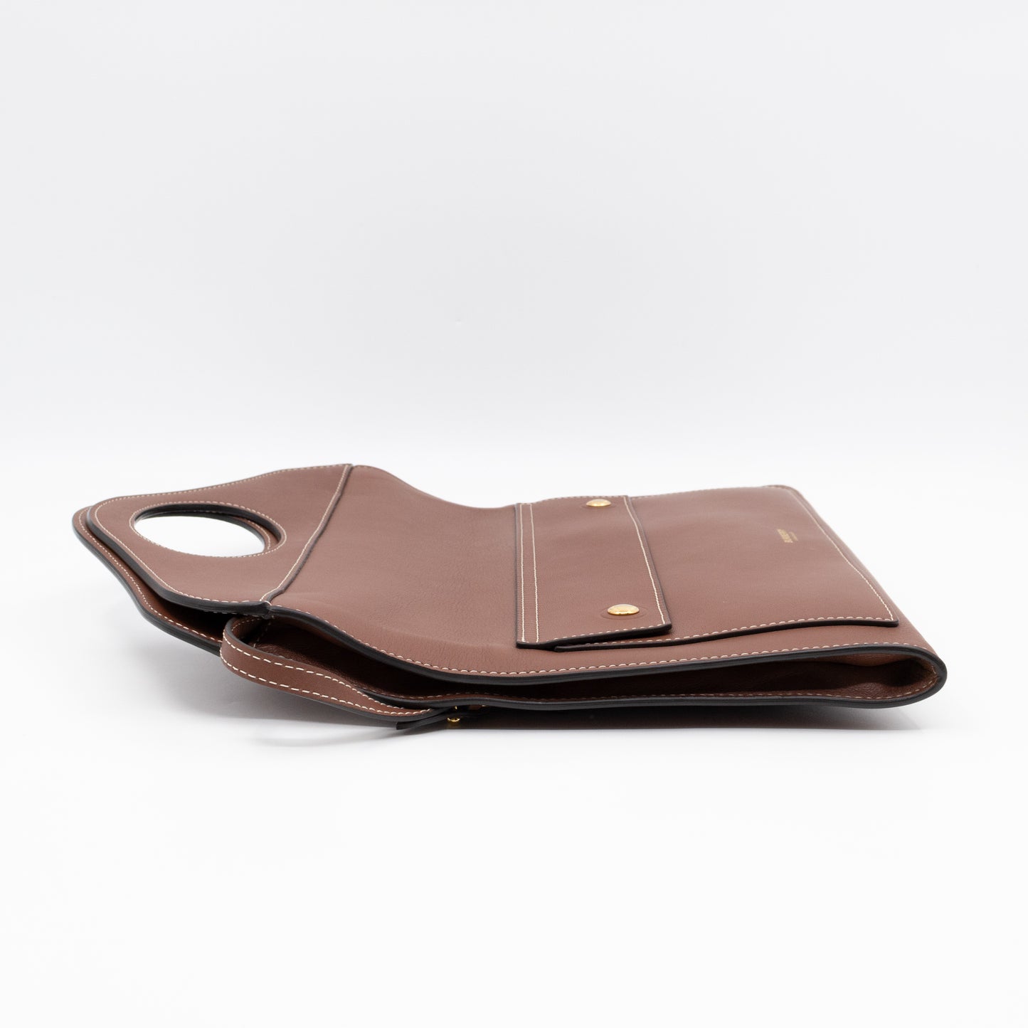 Pocket Clutch Bag Brown Leather