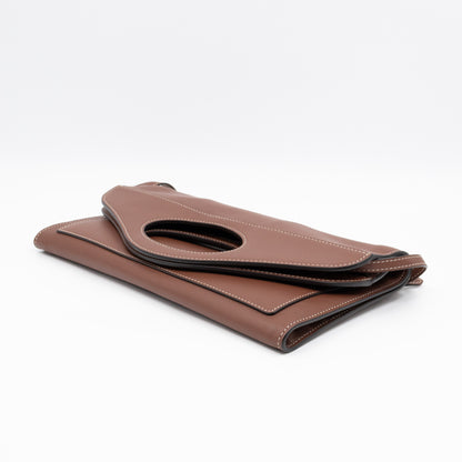 Pocket Clutch Bag Brown Leather