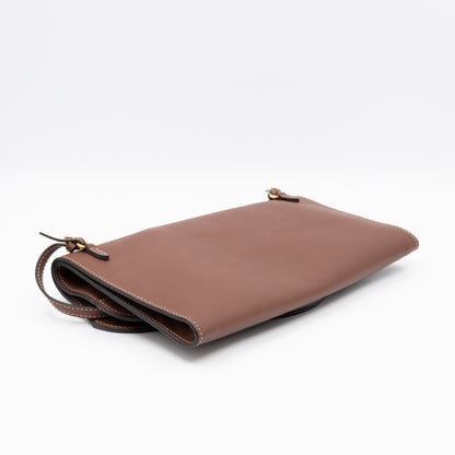 Pocket Clutch Bag Brown Leather