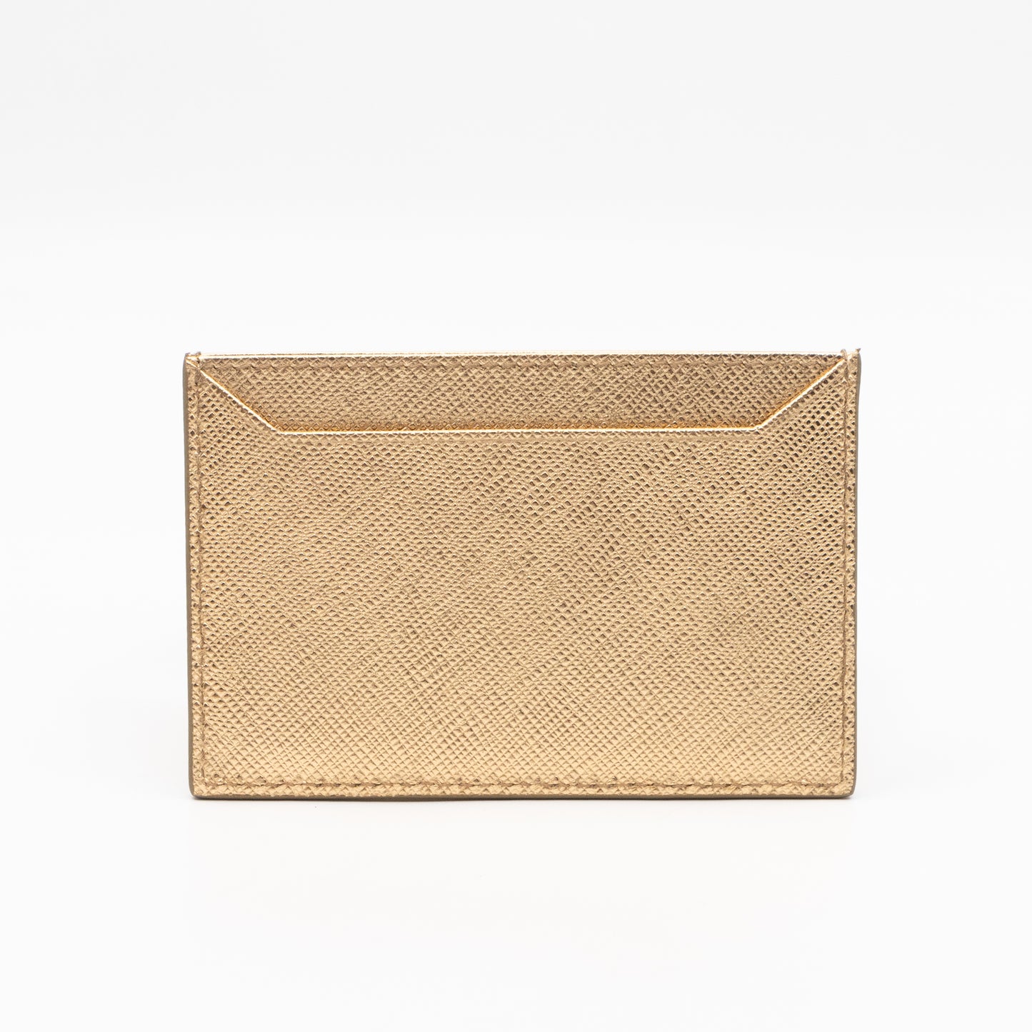 Metal Saffiano Wallet Gold Leather