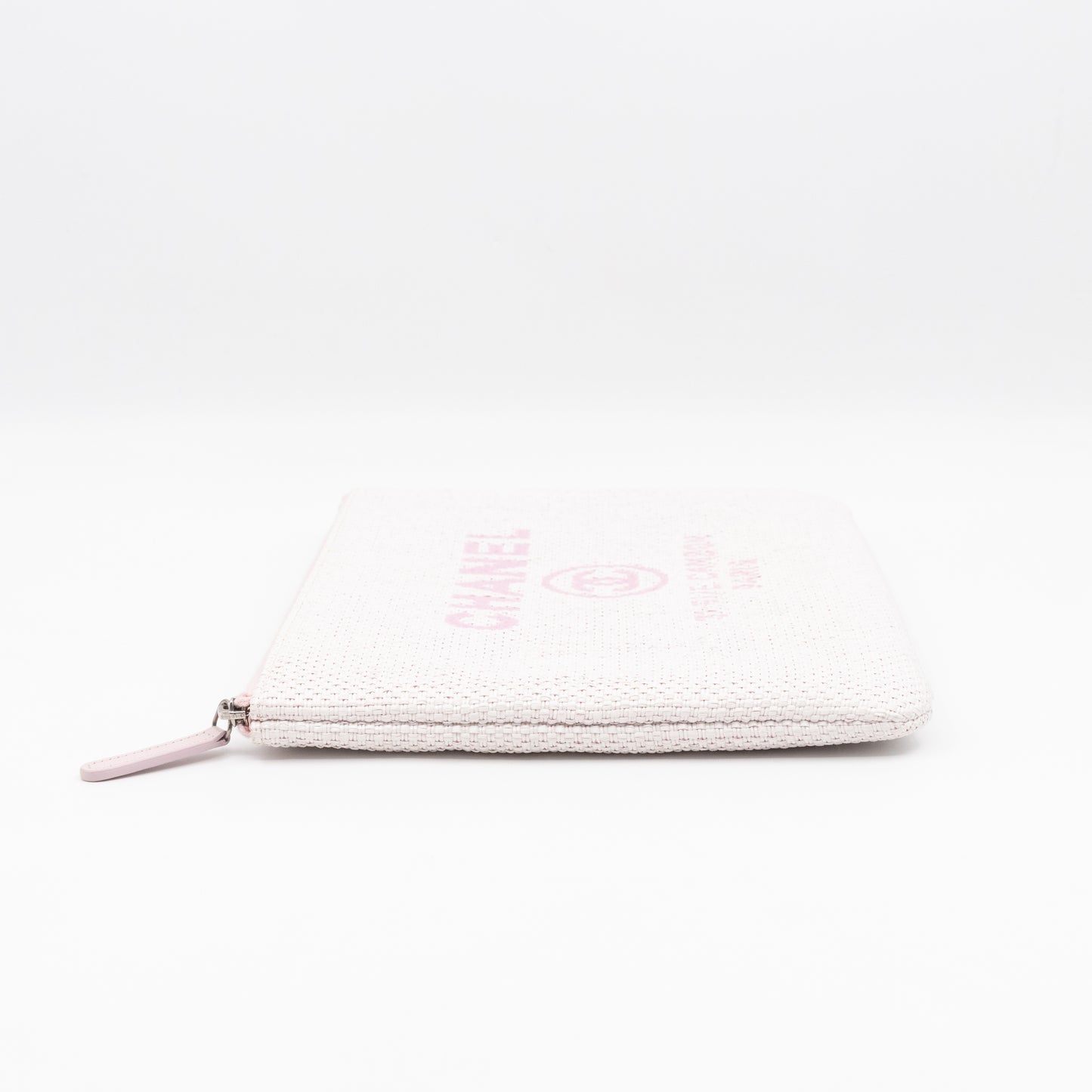 Large Deauville Pouch Light Pink Raffia