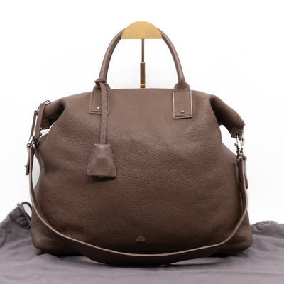 Large Alice Zipped Tote Brown Grain Leather