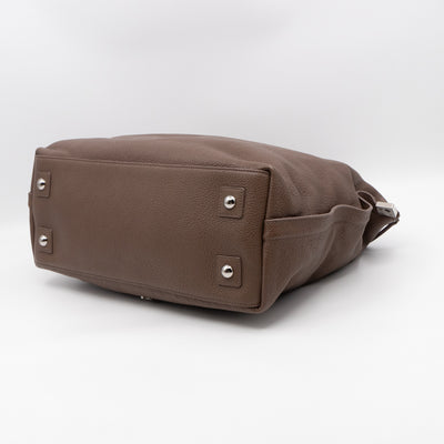 Large Alice Zipped Tote Brown Grain Leather