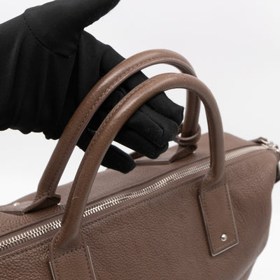 Large Alice Zipped Tote Brown Grain Leather