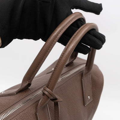 Large Alice Zipped Tote Brown Grain Leather