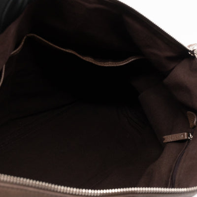 Large Alice Zipped Tote Brown Grain Leather