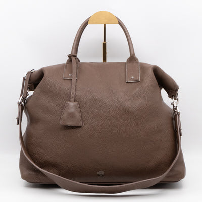 Large Alice Zipped Tote Brown Grain Leather
