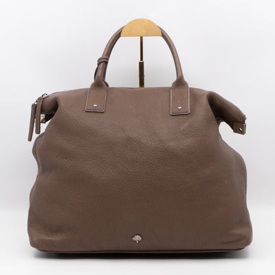 Large Alice Zipped Tote Brown Grain Leather