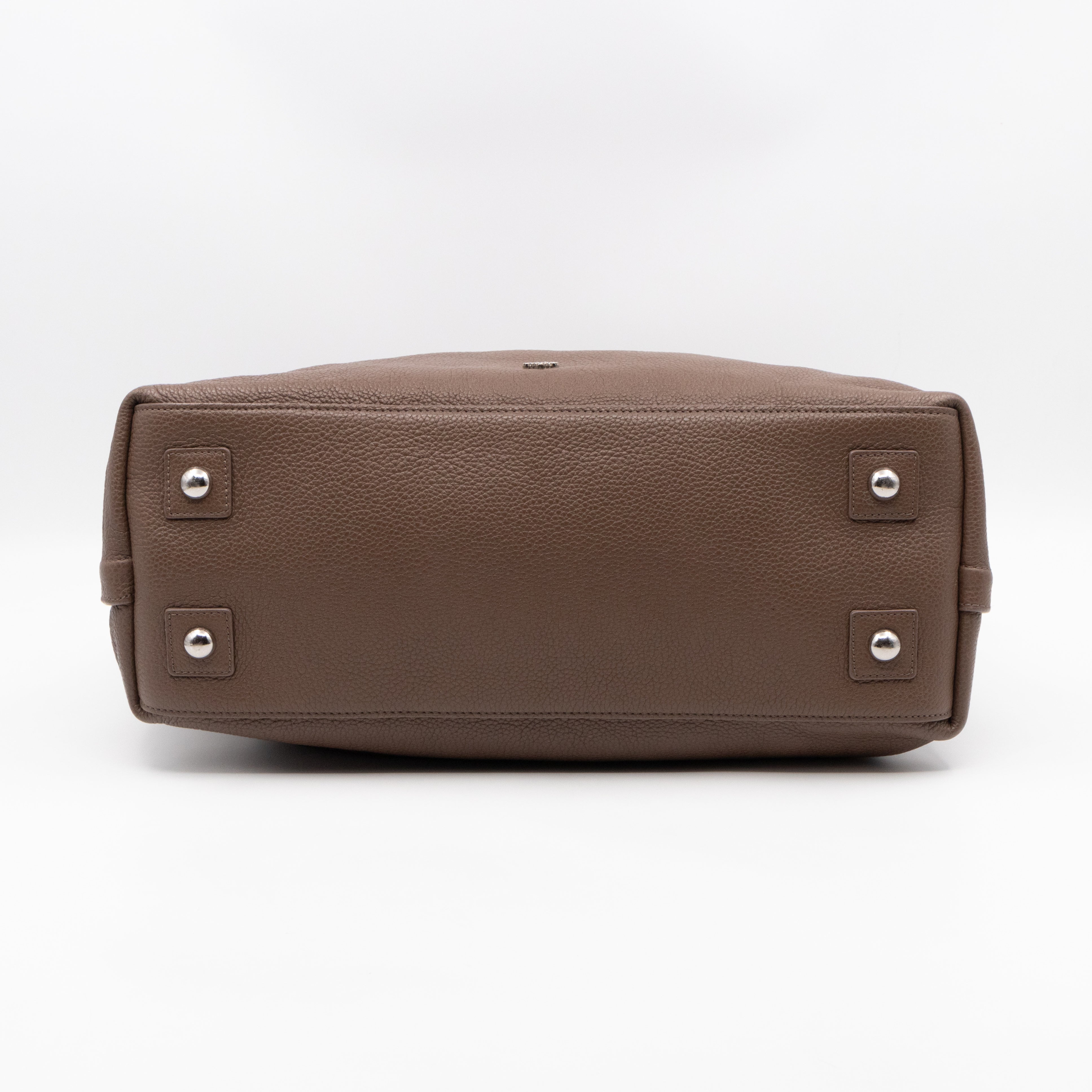 Large Alice Zipped Tote Brown Grain Leather
