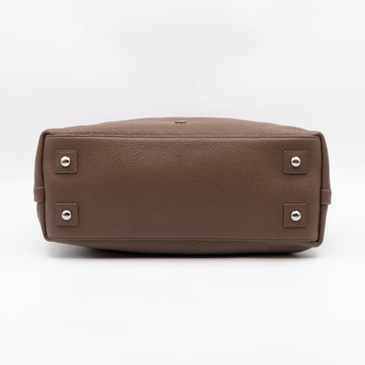 Large Alice Zipped Tote Brown Grain Leather