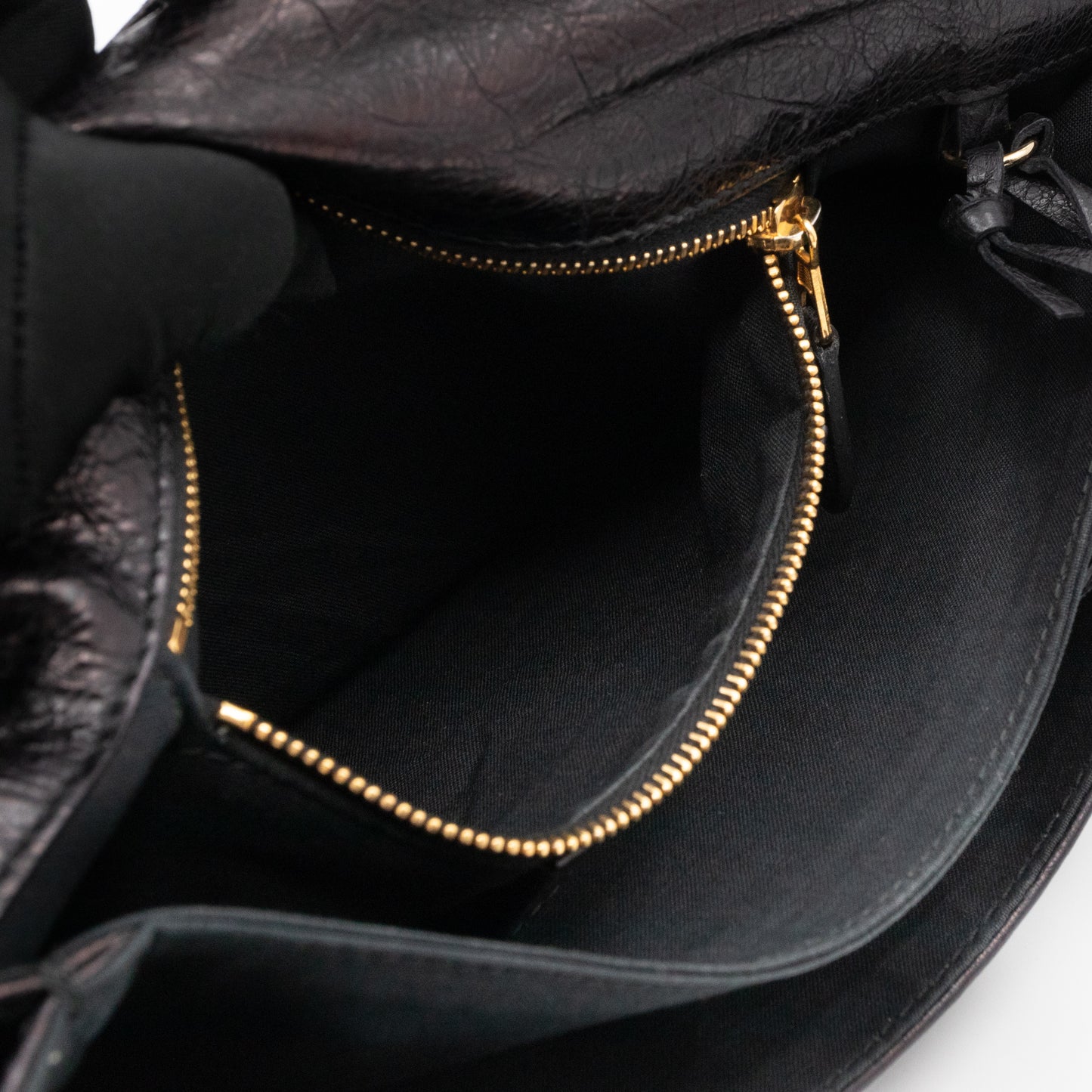 Giant 21 Envelope Clutch Black Leather Gold