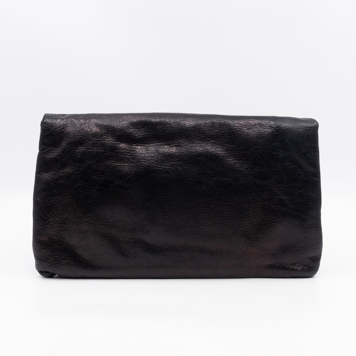 Giant 21 Envelope Clutch Black Leather Gold