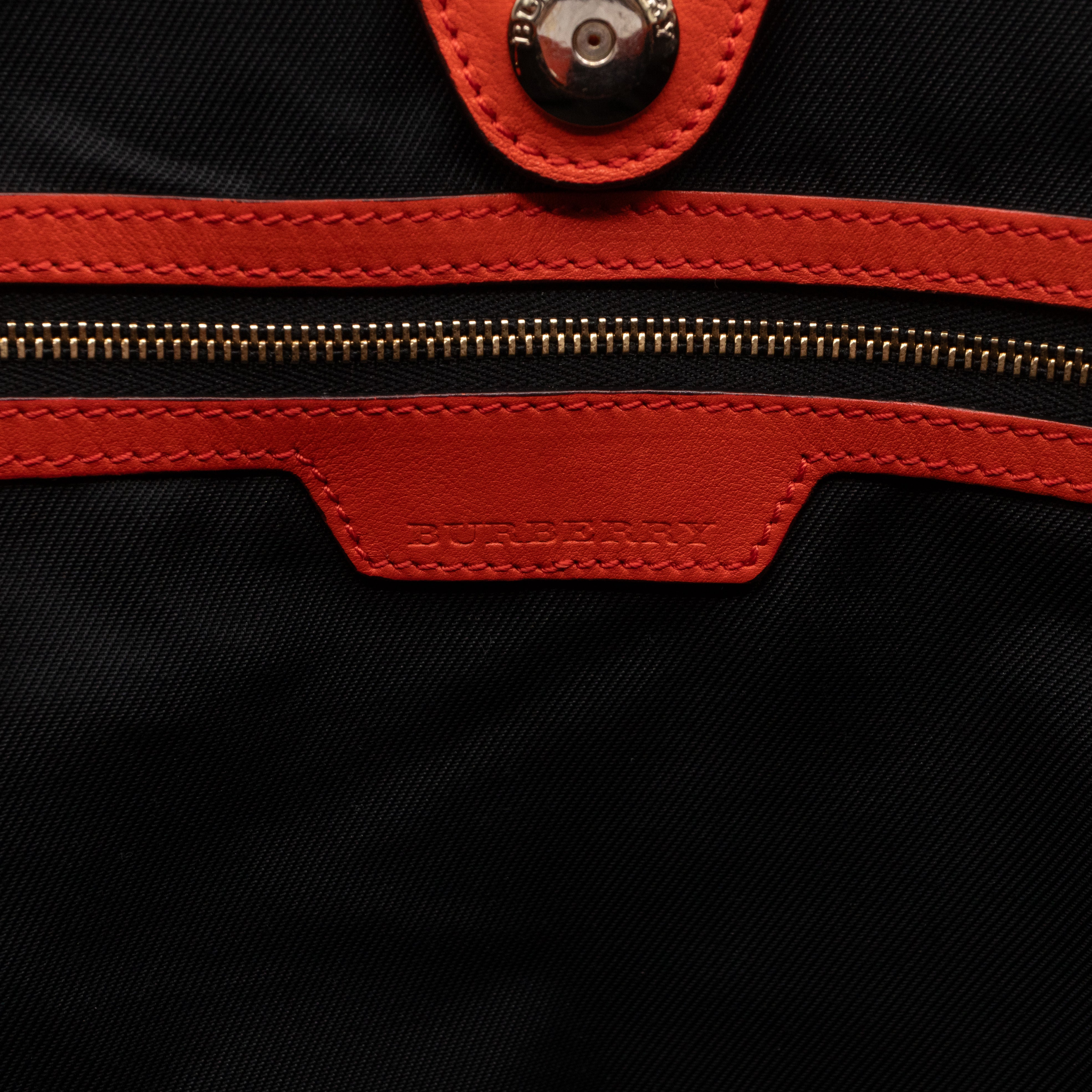 Small Canterbury Tote Haymarket Check Orange Leather