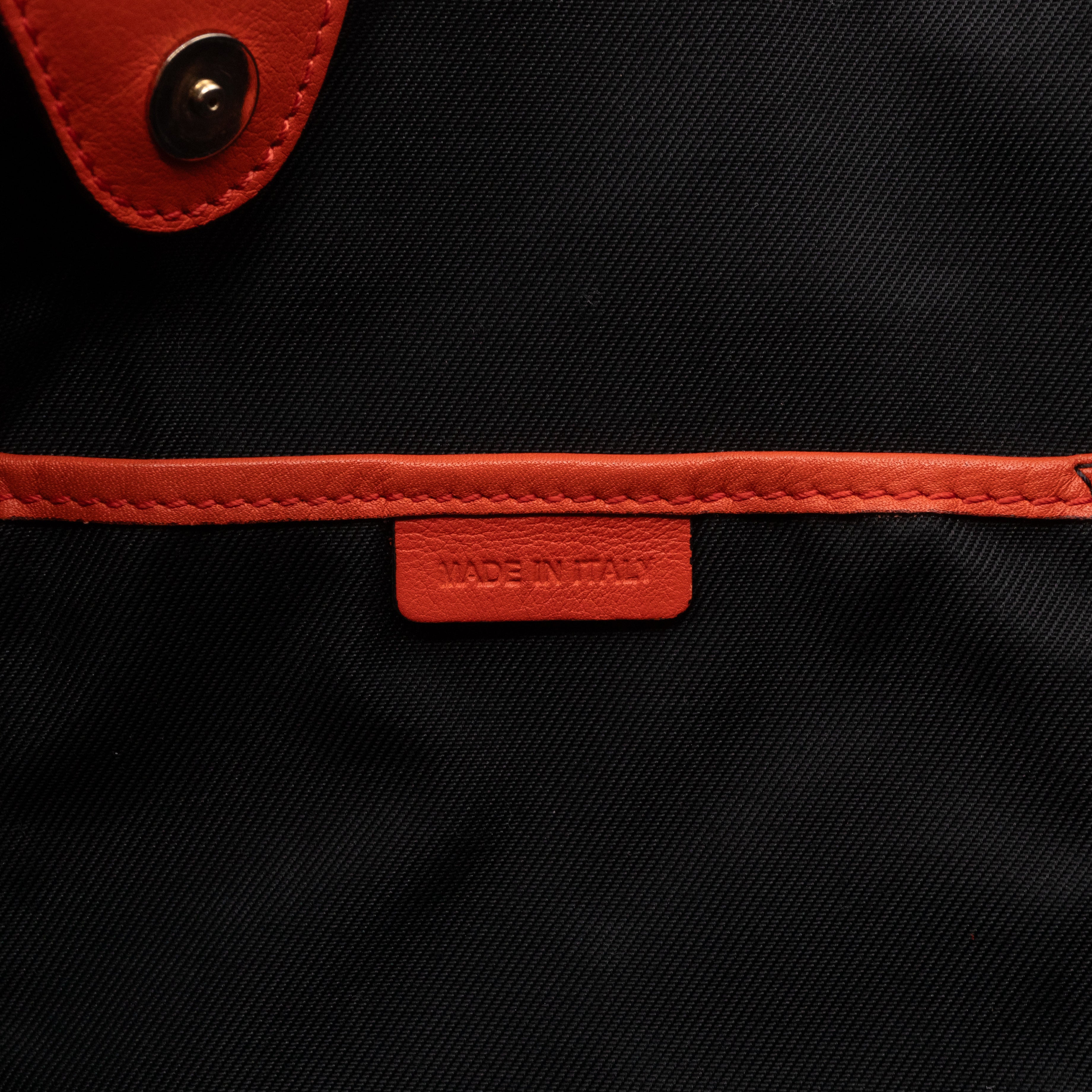 Small Canterbury Tote Haymarket Check Orange Leather