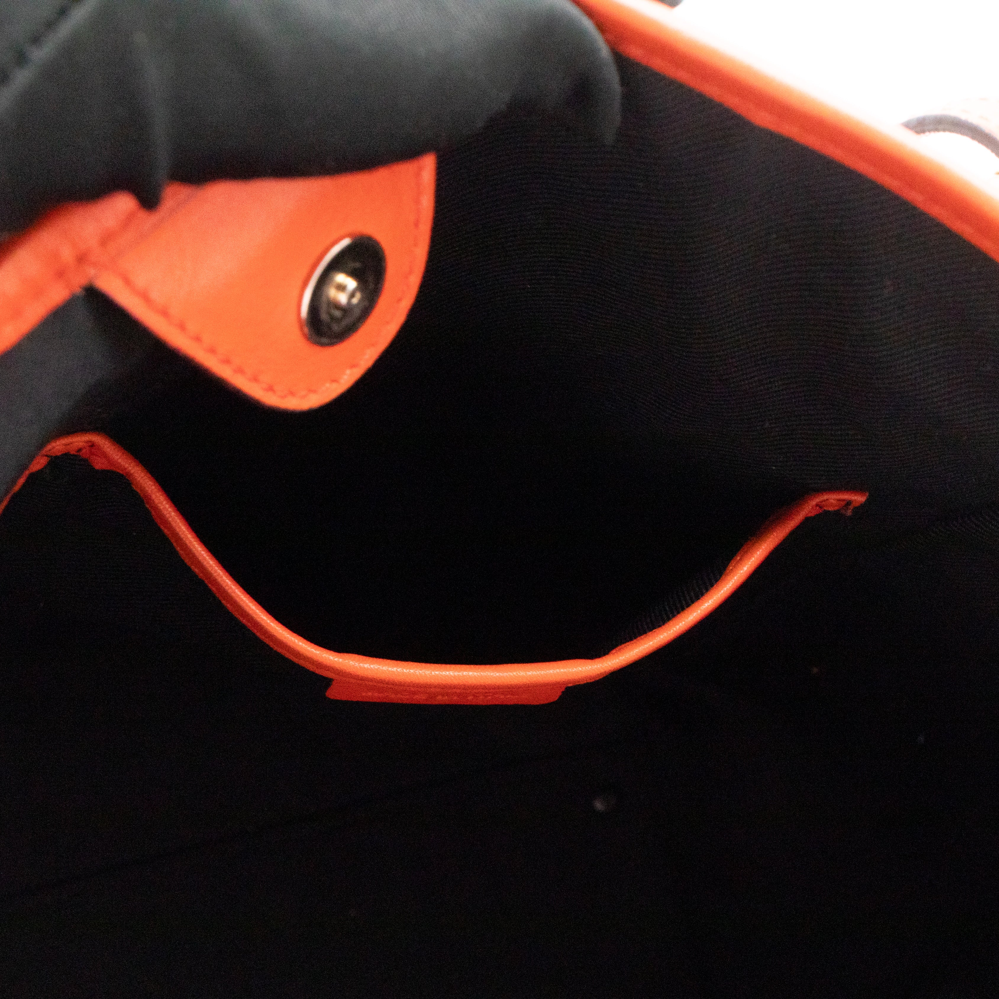 Small Canterbury Tote Haymarket Check Orange Leather