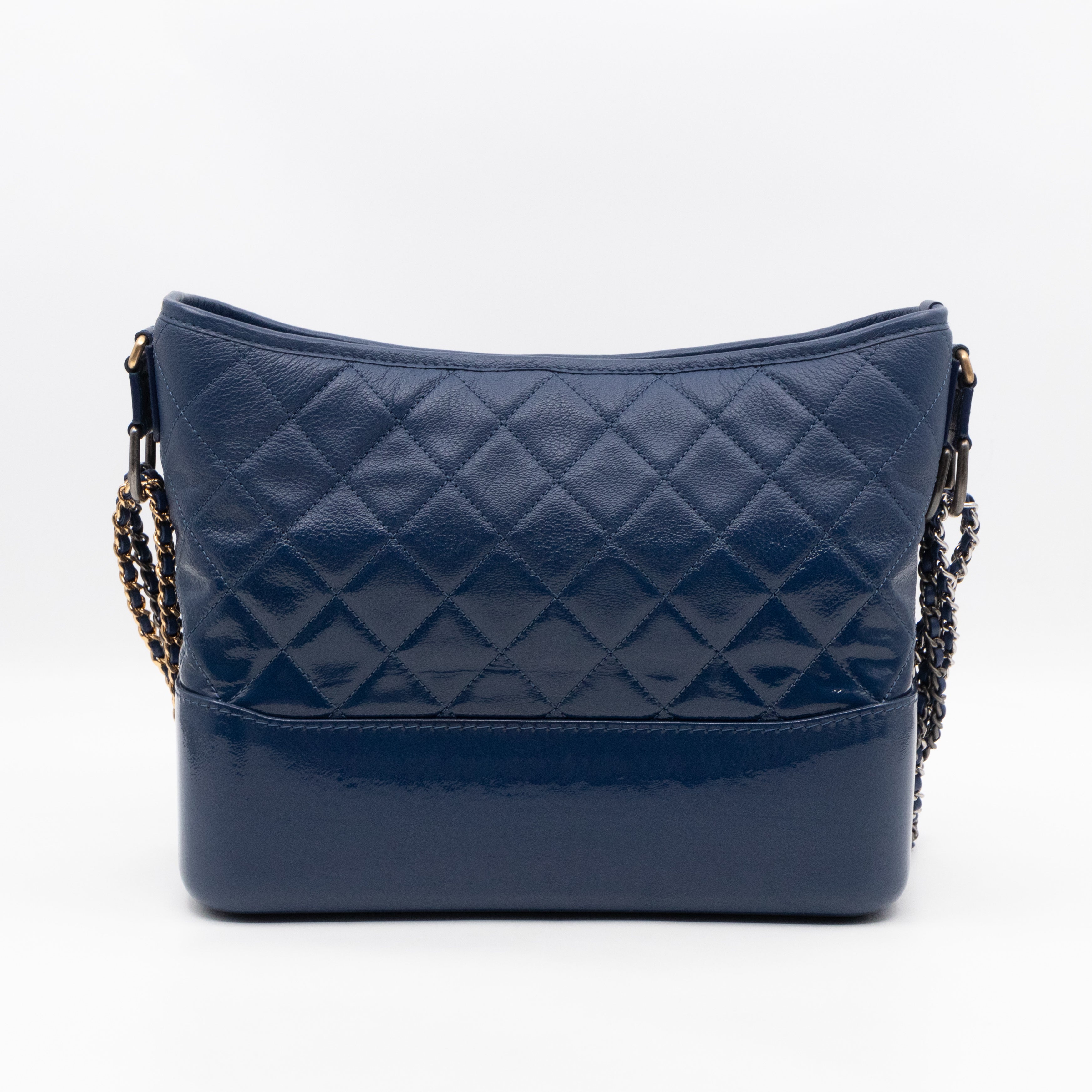 Gabrielle Hobo Large Dark Blue Goatskin Leather