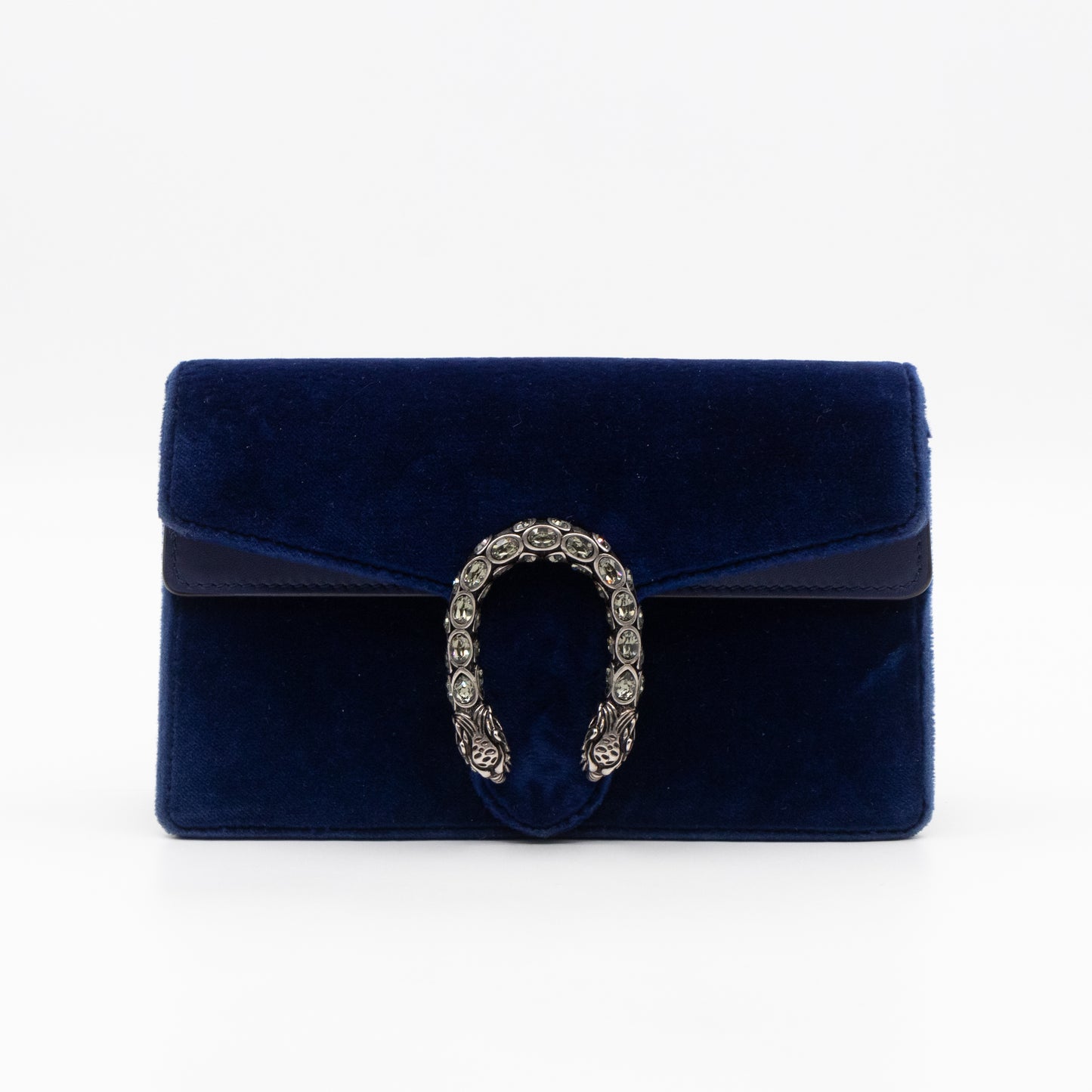 Dionysus Super Mini Blue Velvet Leather