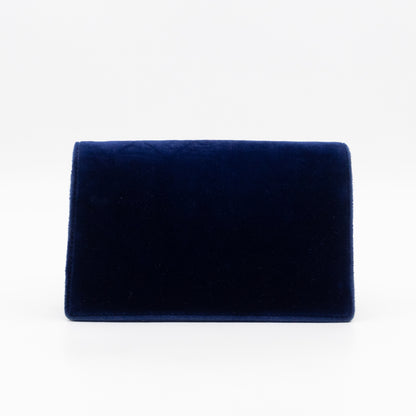 Dionysus Super Mini Blue Velvet Leather