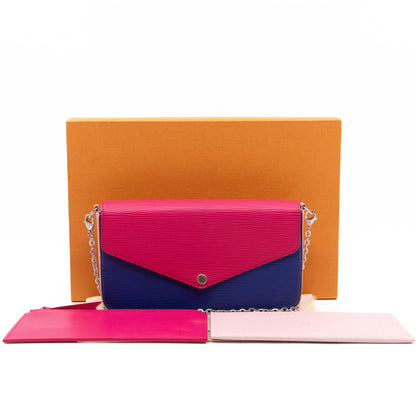 Pochette Felicie Pink & Blue Epi Leather