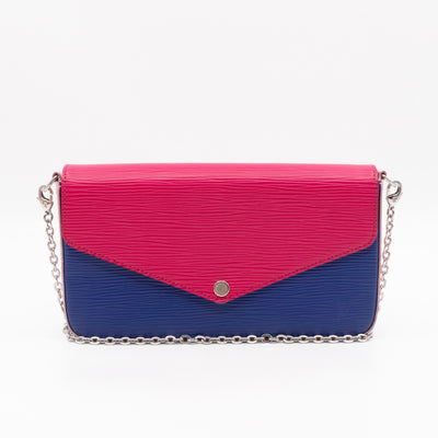 Pochette Felicie Pink & Blue Epi Leather