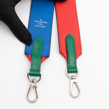 Wide Bandoulière Shoulder Strap Red Epi Blue Green Leather