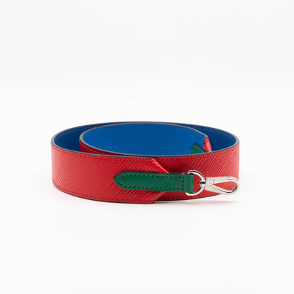 Wide Bandoulière Shoulder Strap Red Epi Blue Green Leather