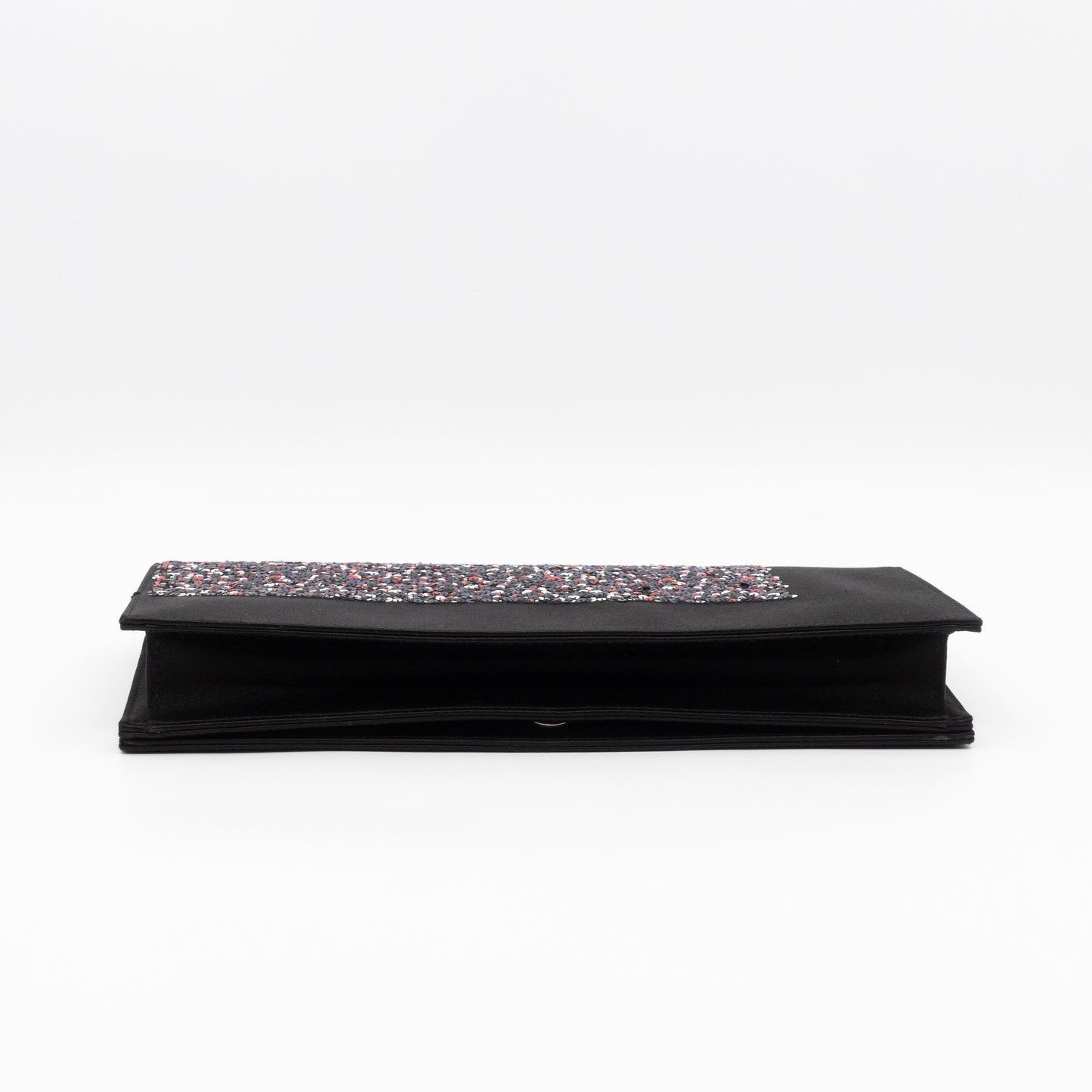 Lady Dior Chain Clutch Black Satin & Sequins