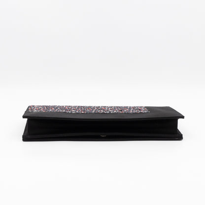 Lady Dior Chain Clutch Black Satin & Sequins