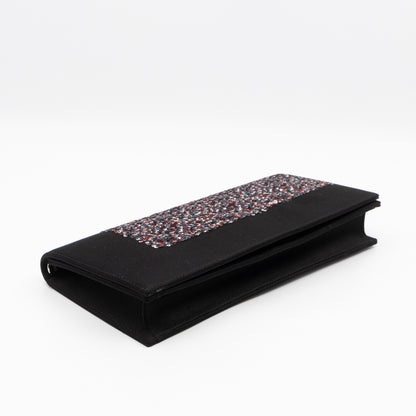 Lady Dior Chain Clutch Black Satin & Sequins