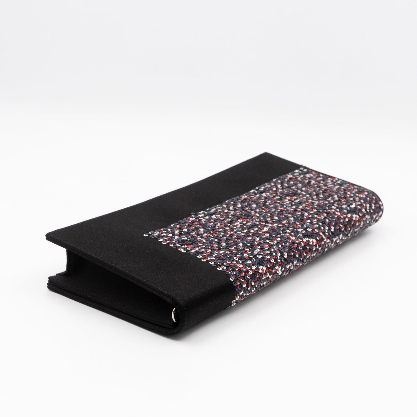 Lady Dior Chain Clutch Black Satin & Sequins