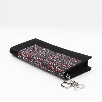 Lady Dior Chain Clutch Black Satin & Sequins