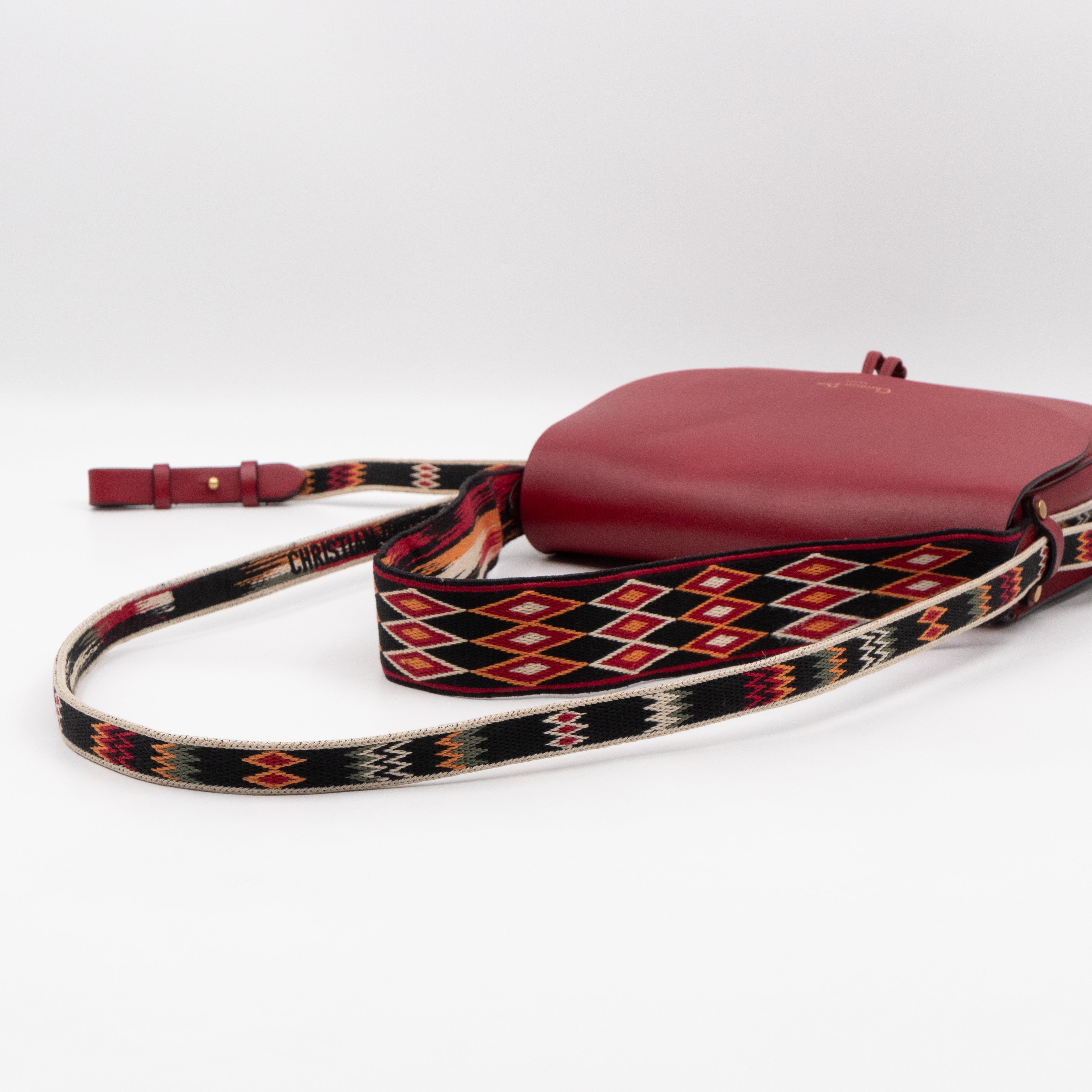 DioRodeo Flap Bag Burgundy Leather