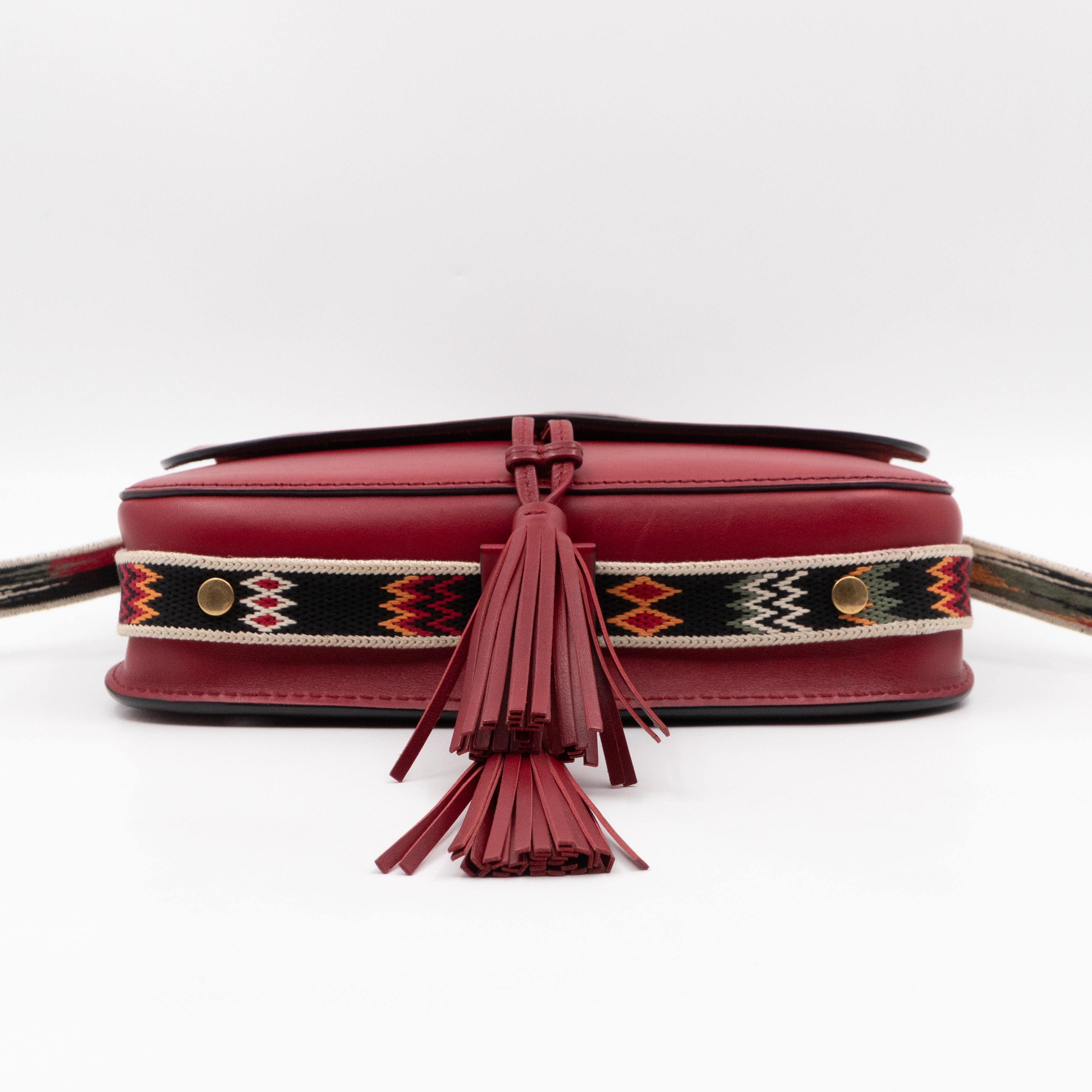 DioRodeo Flap Bag Burgundy Leather