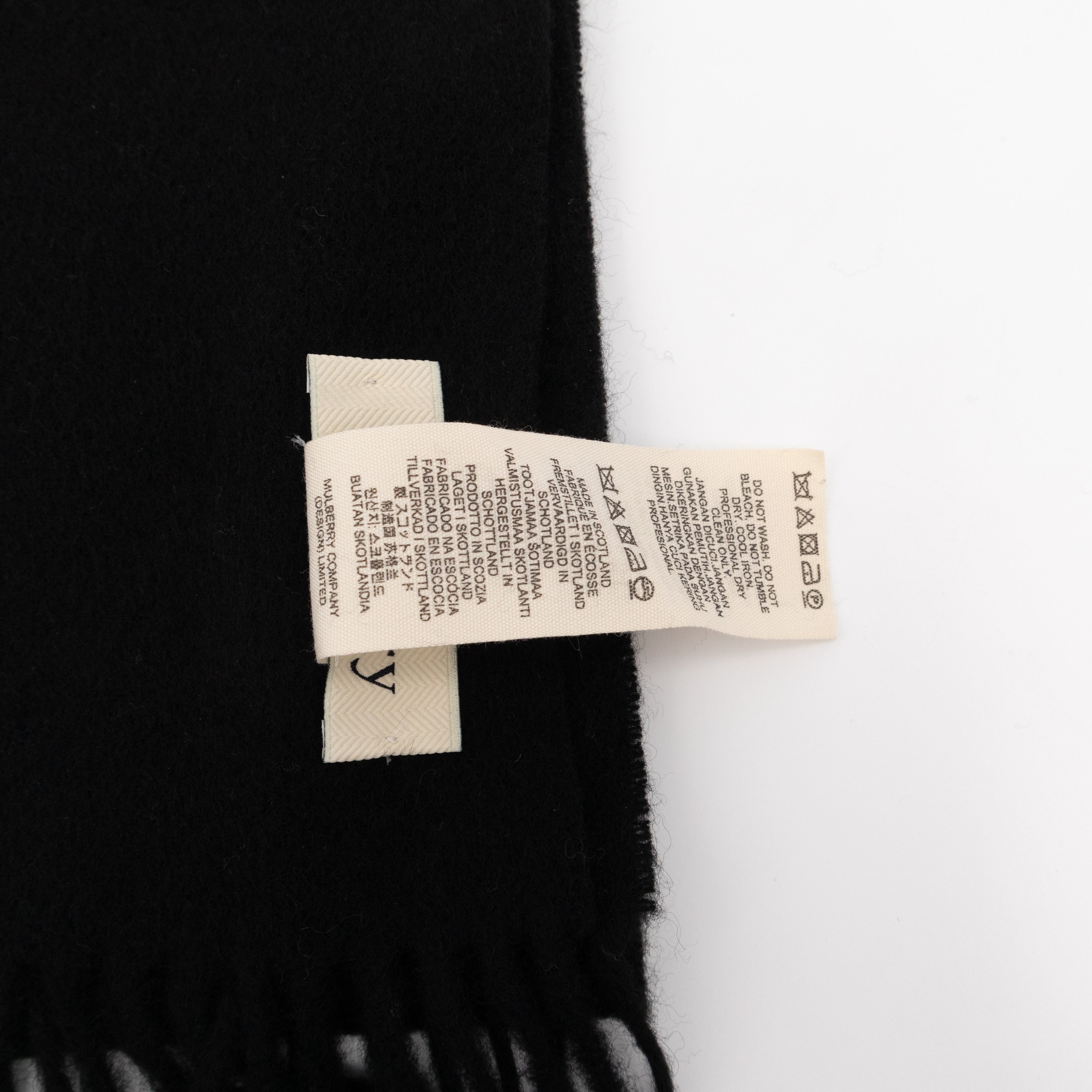 Small Solid Scarf Black Merino Wool